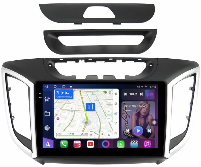 Магнитола для Hyundai Creta 1 2016-2021 - FarCar S500-TS10 монитор 9.5" QLED на Android 14, Быстрая, CarPlay, 4G SIM-слот