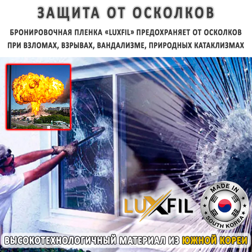Пленка защитная бронировочная SAFETY 12 MIL LUXFIL, на отрез