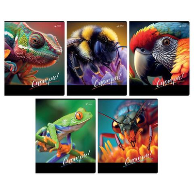 Тетрадь 48л А5, клетка,суперэконом "Смотри"(BG)