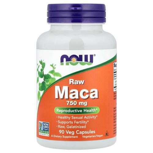 NOW Foods, Сырая мака, 750 мг, 90 растительных капсул