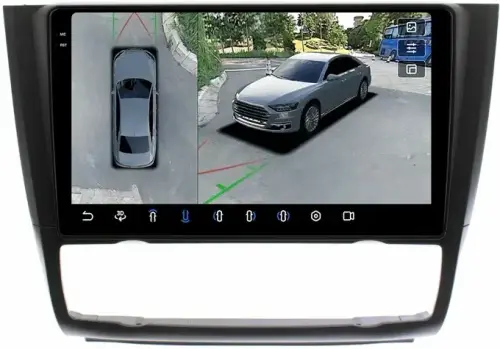 Магнитола для BMW 1-серии E81, E82, E87 2006-2012 (без штатного монитора, климат) - FarCar BX112M-360 монитор 9.5" 2K QLED на Android 13, Быстрая, CarPlay, 4G SIM-слот, 4 камеры в комплекте