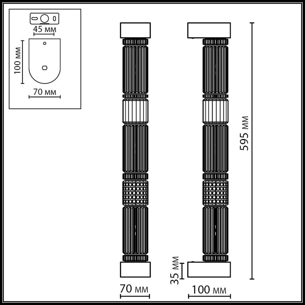 5456/18WL ODL_EX Настенный светильник LED 22W 4000K COLLIER L-VISION