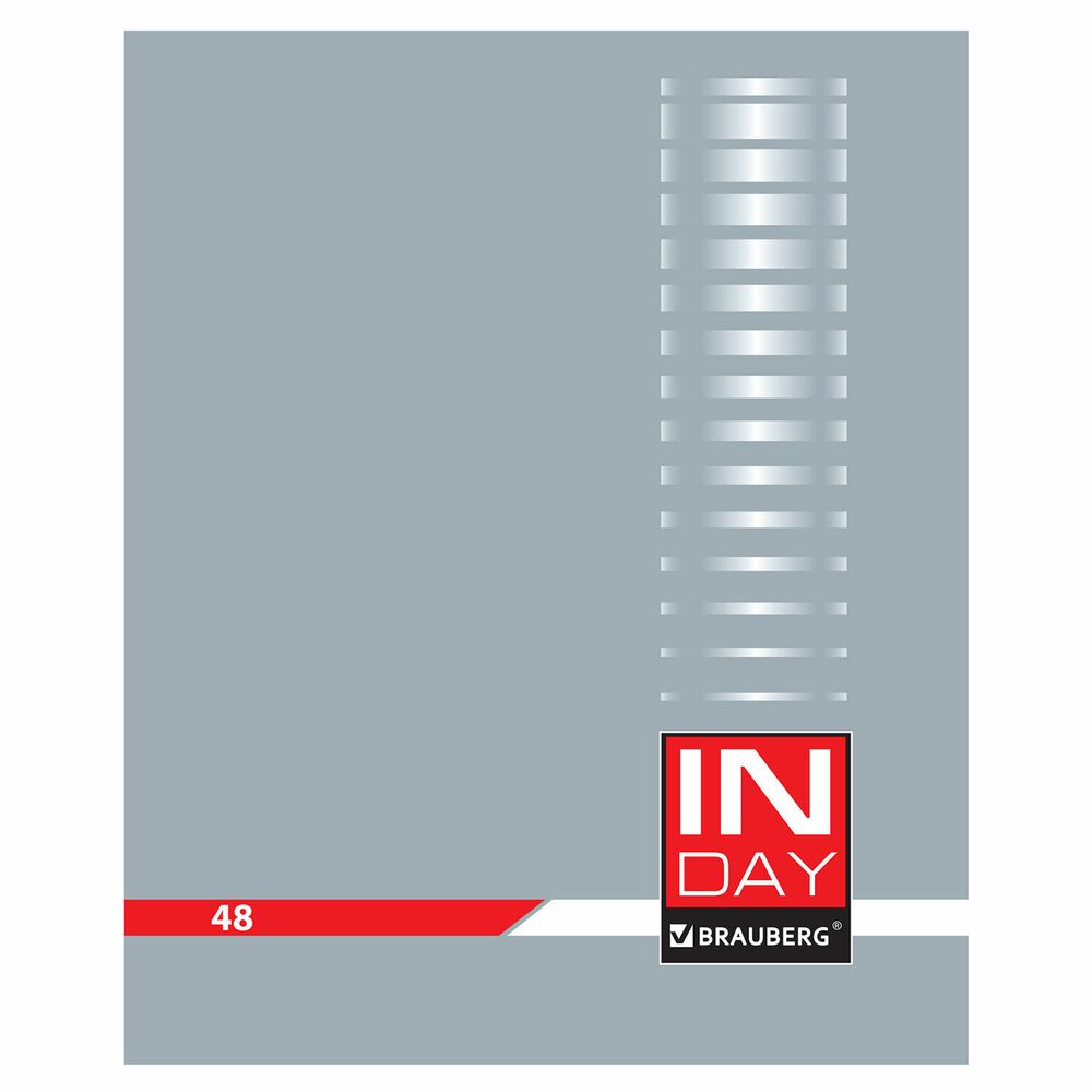 Тетрадь А5, 48 л., BRAUBERG, клетка, обложка картон, "INDAY", 400518, 4шт
