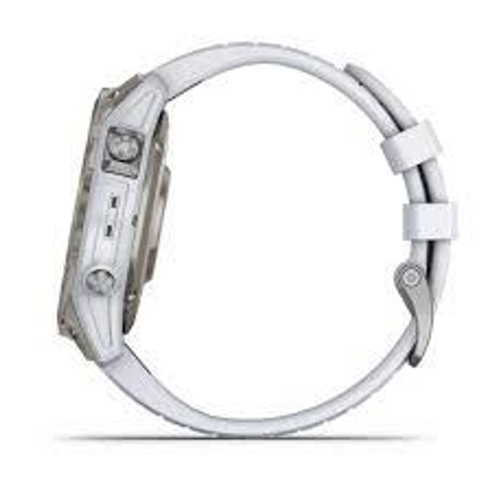 Смарт-часы Garmin Epix Pro Gen 2 Sapphire Edition (47мм) Titanium с силиконовым белым ремешком 010-02803-21