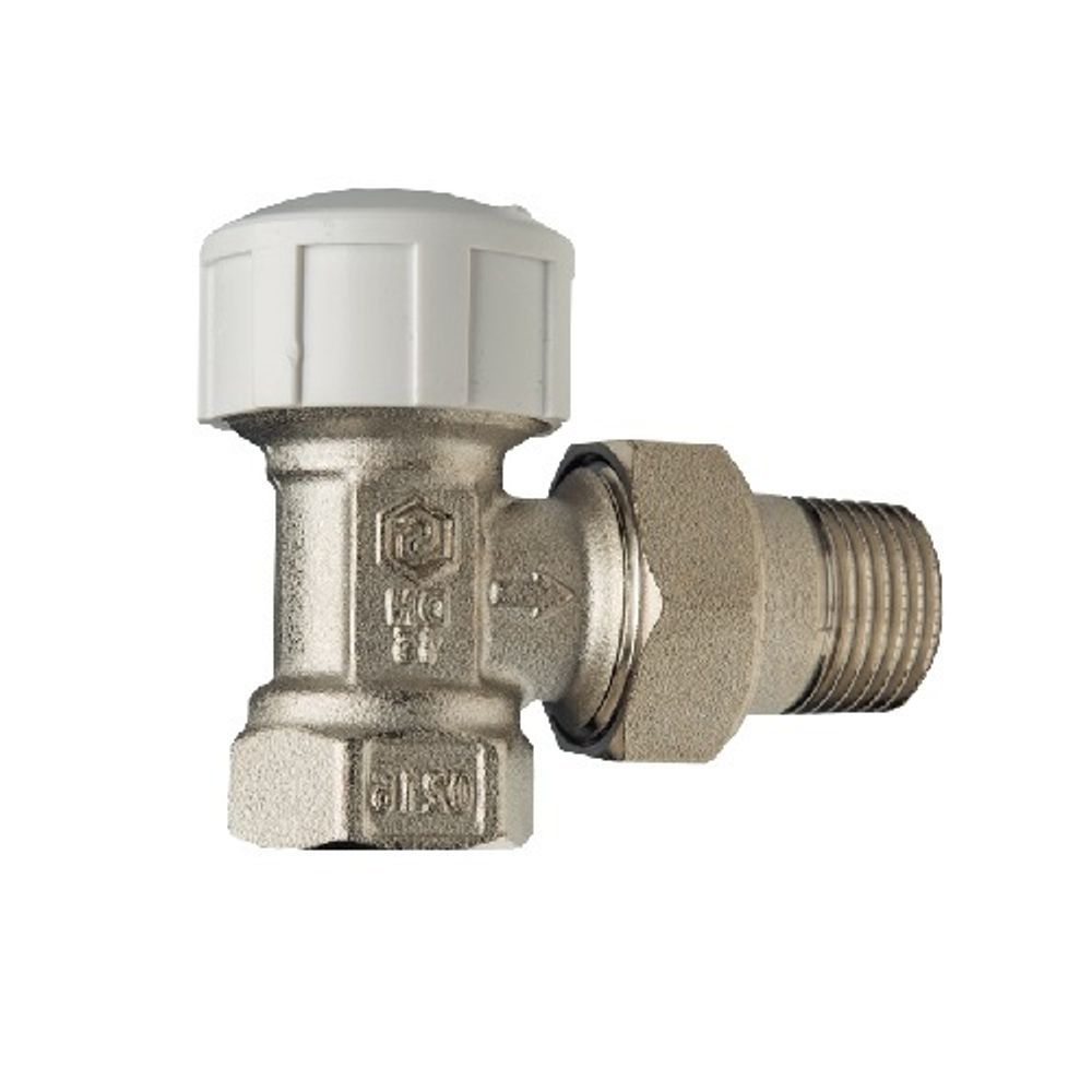 Клапан термостатический угловой STOUT - 3/4" (НГ/ВР, PN10, Tmax 120°С)
