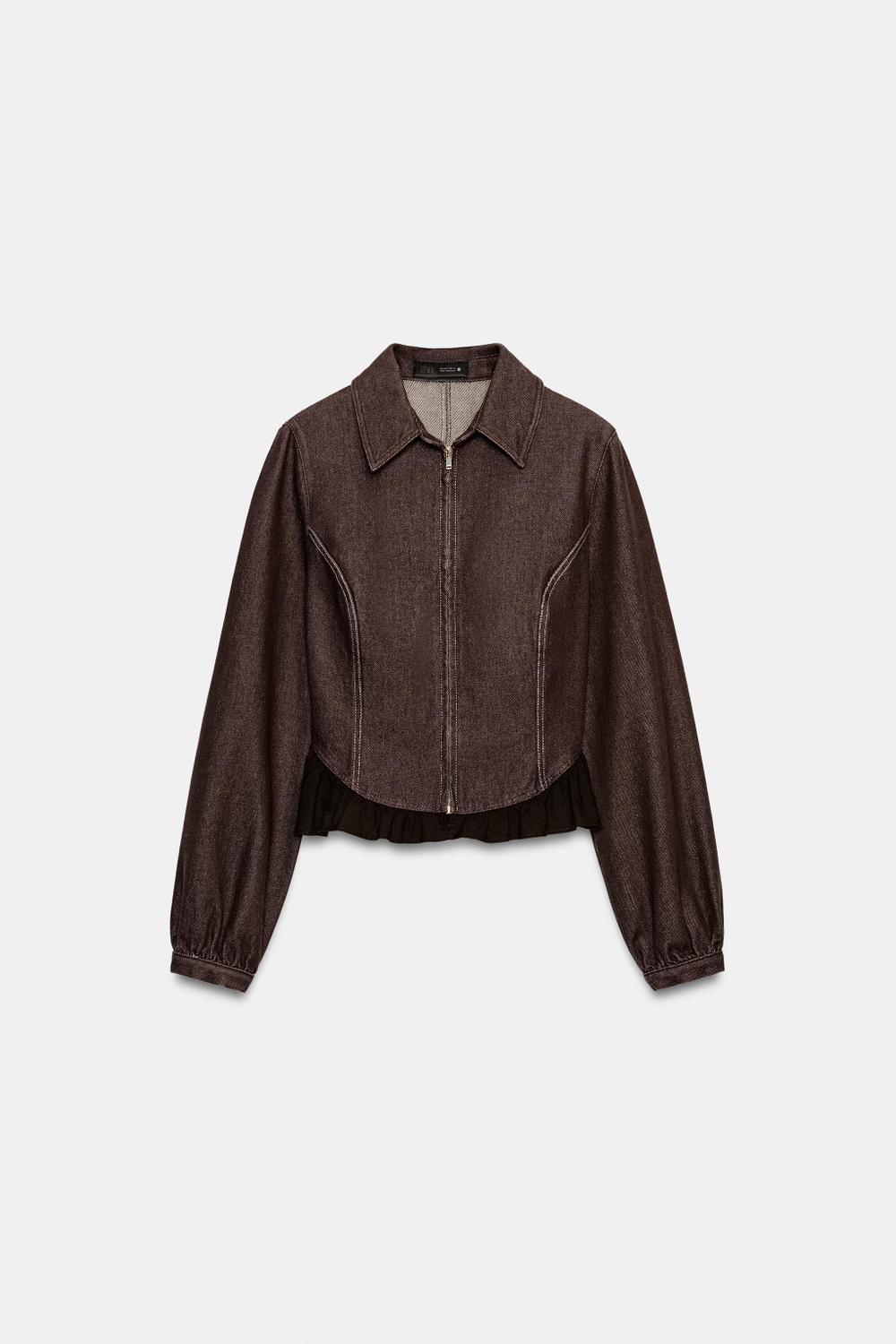 ДЖИНСОВАЯ РУБАШКА Z1975 С КОМБИНИРОВАННЫМ НИЗОМ — ZARA