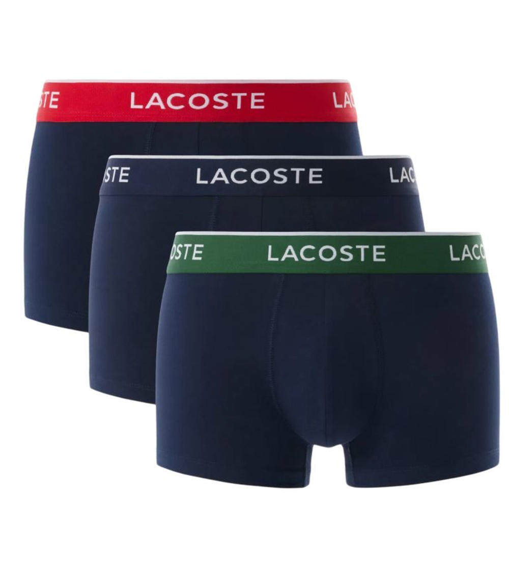 Мужские спортивные боксеры Lacoste Stretch Cotton Trunks 3P - dark blue