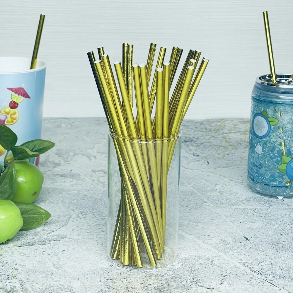 Трубочка для коктейля «Волшебство» 19,5 см d-6 мм (набор 25 шт), Золото