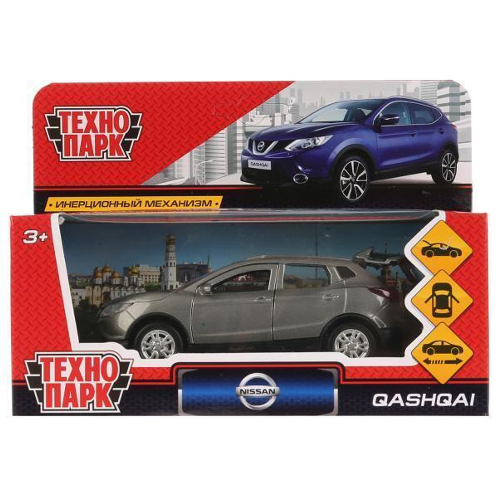Модель ин. мет. "Nissan Qashqai" 12см, открыв. двери и багаж., серый, QASHQAI-GY (Технопарк)