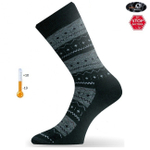 Носки Lasting TWP 686, wool+polypropylene, черный с серым рисунком, размер L , TWP686-L