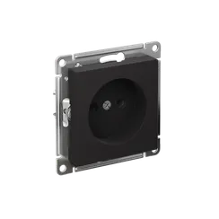 Розетка без заземления без шторок Systeme Electric AtlasDesign Карбон, самозажимные клеммы ATN001041S