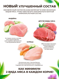 Delicana сухой полнорационный корм для взрослых собак круп пород, говядина, 18кг