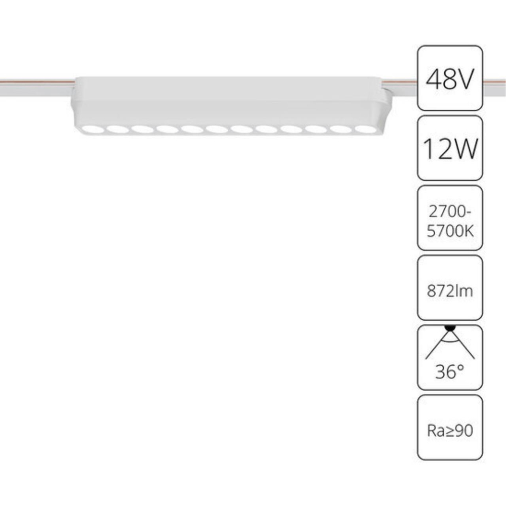 Магнитный трековый светильник Arte Lamp RAPID A2954PL-1WH