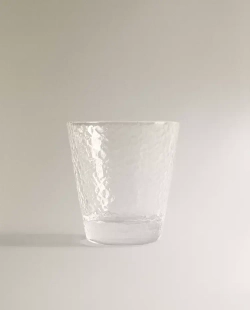 ZARA HOME СТАКАН ИЗ СТЕКЛА С РЕЛЬЕФНЫМ УЗОРОМ, ПРОЗРАЧНЫЙ