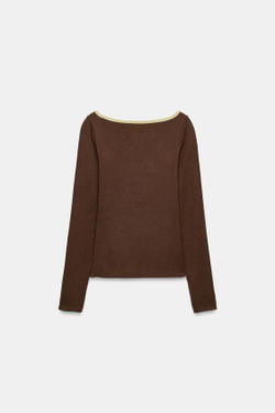 ZARA ЛОНГСЛИВ С ЛАМПАСАМИ, КОРИЧНЕВЫЙ