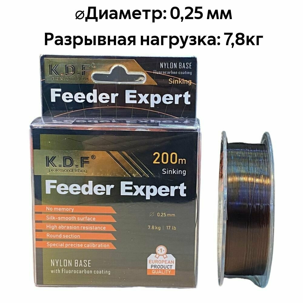 Feeder Expert леска монофильная с покрытием флюрокарбона 0.25мм 17lb
