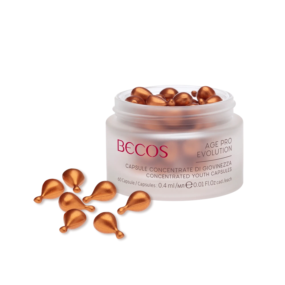 BECOS Антивозрастная сыворотка комплексного действия в капсулах-CONCENTRATED YOUTH CAPSULES,60 шт x 0,4мл