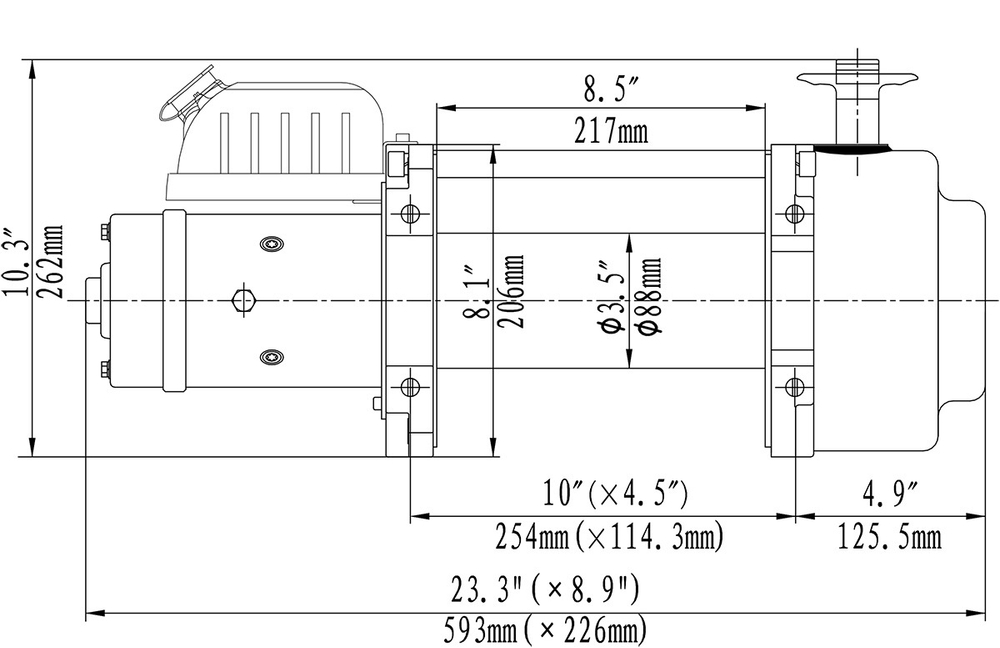 Лебёдка электрическая (индустр.) 24V Runva 15000 lbs 6800 кг