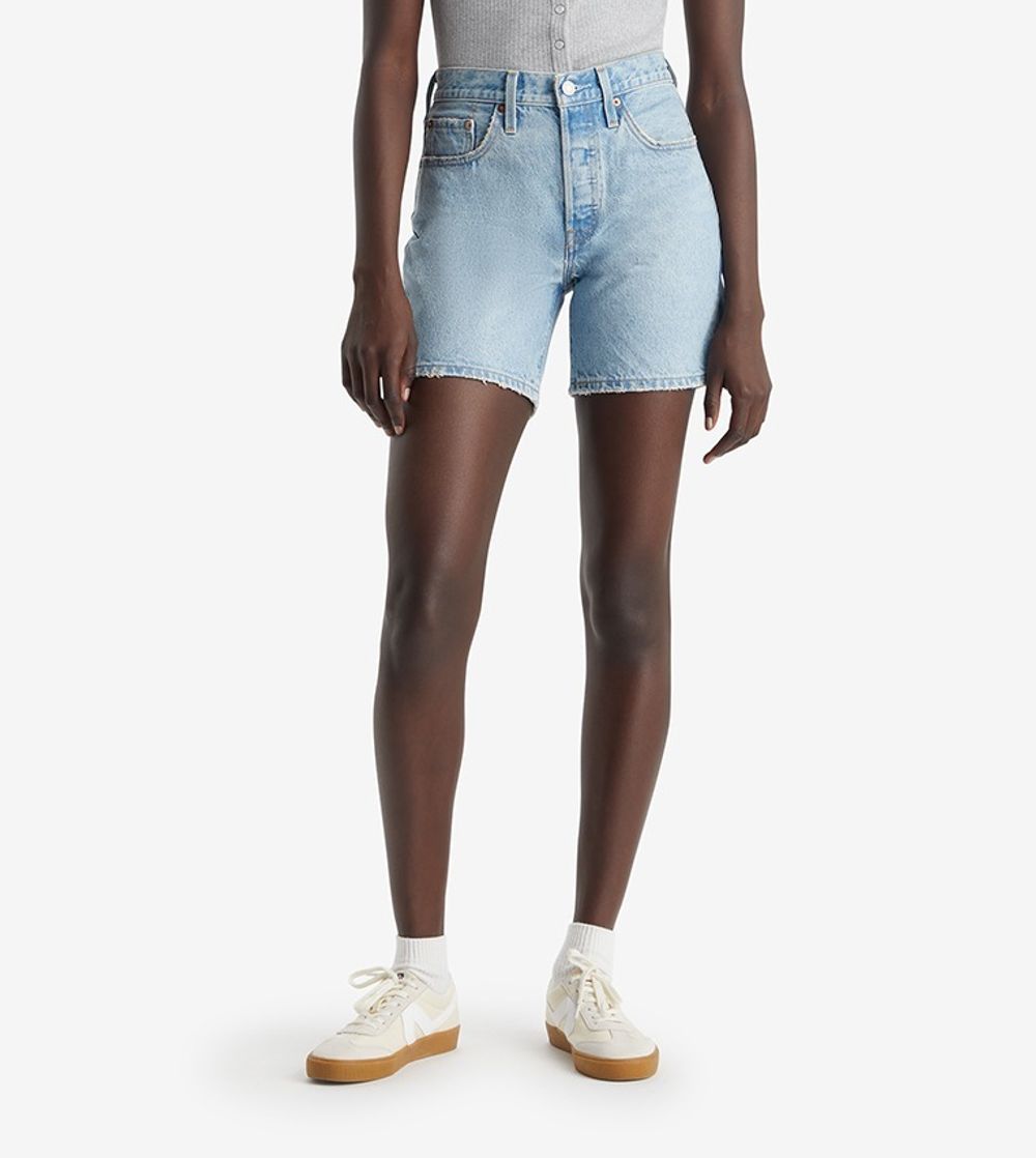 Шорты джинсовые женские LEVI'S 501® MID THIGH SHORT MED INDIGO - WORN IN