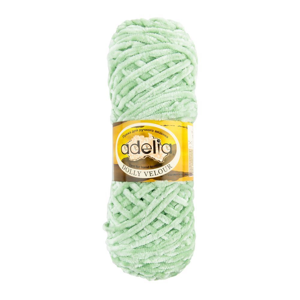 Пряжа Adelia Dolly Velour / уп.5 мот. по 100г, 93м, 43 салатовый Пряжа Adelia Dolly Velour / уп.5 мот. по 100г, 93м, 43 салатовый