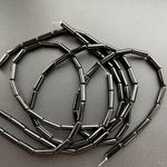 Бусины агат черный Трубочка