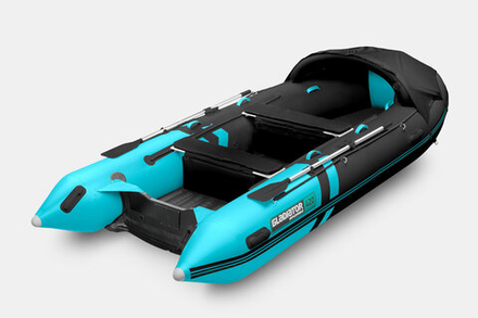 Надувная лодка (НДНД) GLADIATOR E420PRO черно-бирюзовый