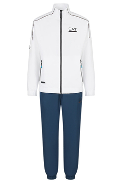 Для мужчин Костюм теннисный EA7 Man Woven Tracksuit - white/light blue