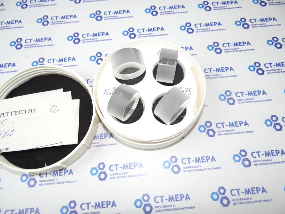 Пластины стеклянные плоскопараллельные ПМ-15 №2 (15,12- 15,25- 15,37- 15,50) 4 шт., ГОСТ 1121-75