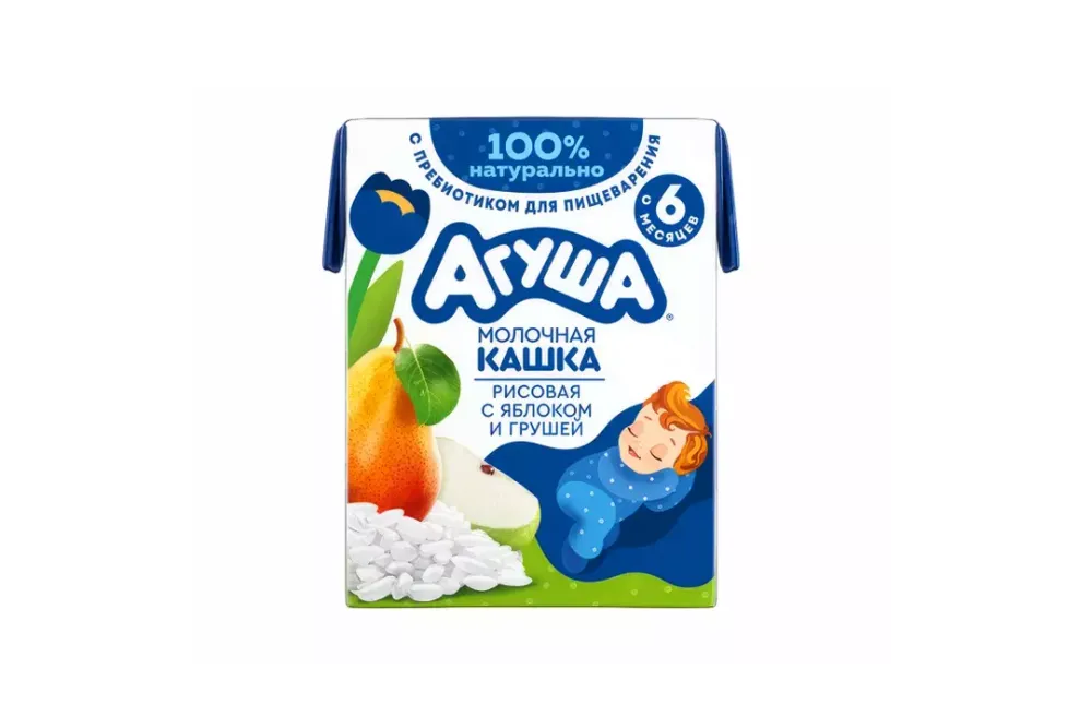Каша Агуша Засыпай-ка молоч рисовая 2,7% яблоко груша 200г