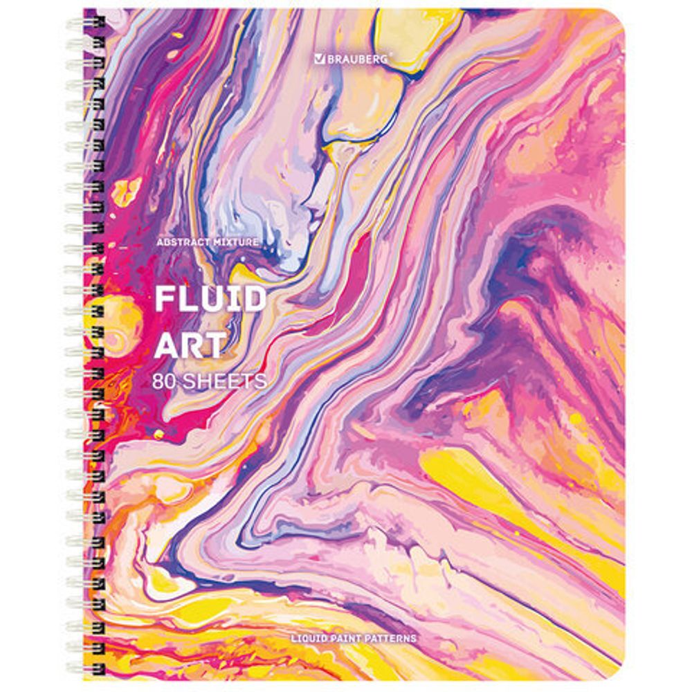 Тетрадь А5 80 л. BRAUBERG гребень, клетка, обложка картон, "Colorful Art", 404414, 4шт