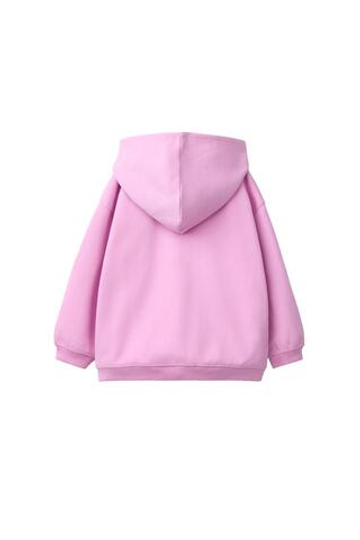 ZARA ТОЛСТОВКА НА МОЛНИИ С РЕЛЬЕФНЫМ ТЕКСТОМ И ЭФФЕКТОМ INTERLOCK, РОЗОВЫЙ