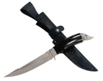 Нож Рыбацкий Щука с серрейтером, Bohler N690, граб, мельхиор