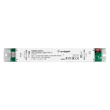Блок питания для светодиодной ленты с гальванической развязкой 30W 24V 2.5A IP20 031104 ARV-SP24030-LONG-PFC-A Arlight