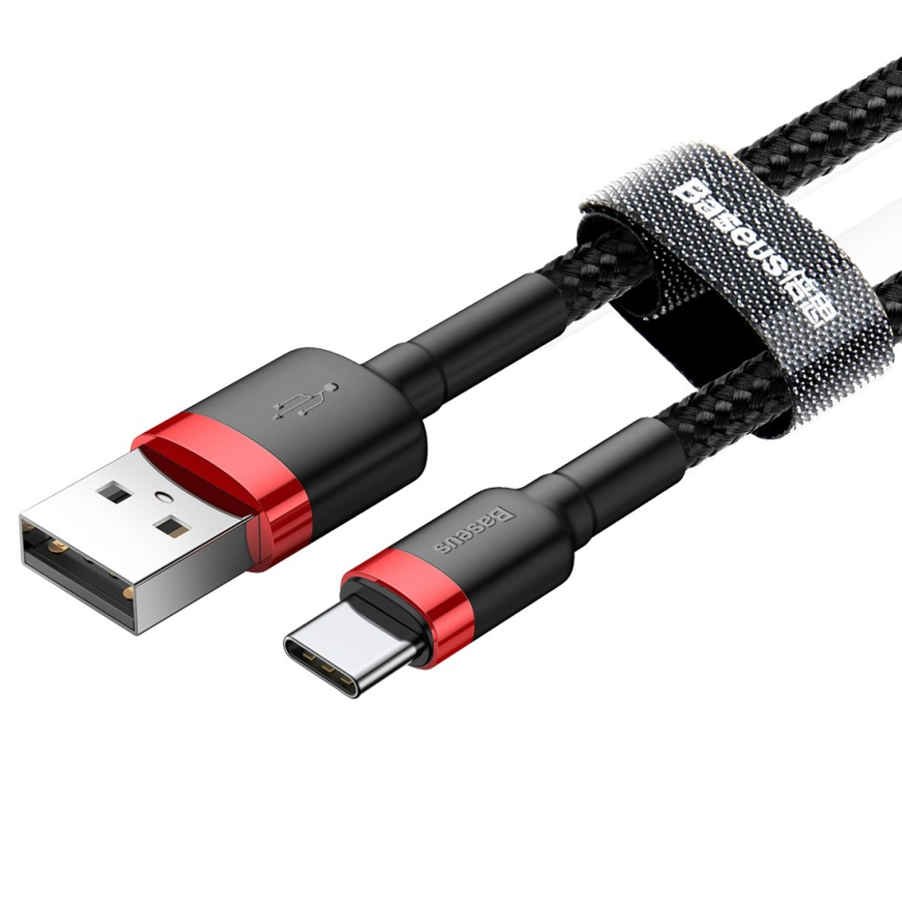Usb Кабель-зарядка TYPE-C Baseus Cafule 2A 2м (CATKLF-C91) чёрно-красный