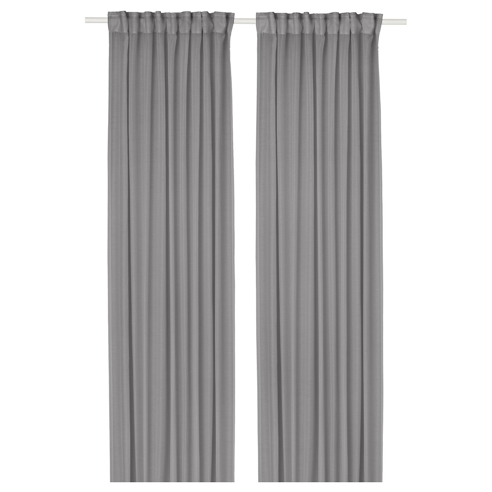 IKEA STENFRÖ  (ИКЕА СТЕНФРЁ)  -  Гардины, 2 шт. - серый/на тесьме 145х300 см