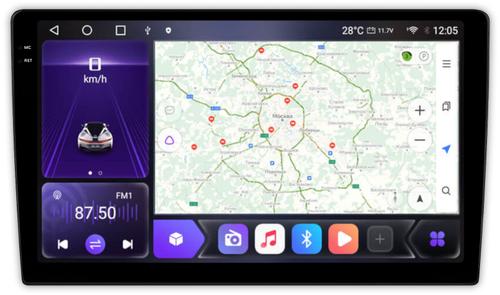 1DIN магнитола без рамки (экран 9.5") - Kuberg OL QLed+2K, Android 12, Быстрая, CarPlay, 4G SIM-слот