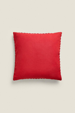 ZARA HOME ВЯЗАНЫЙ ЧЕХОЛ ДЛЯ ДЕКОРАТИВНОЙ ПОДУШКИ, КРАСНЫЙ