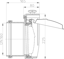 HL 715.0 механический затвор для канализации DN160