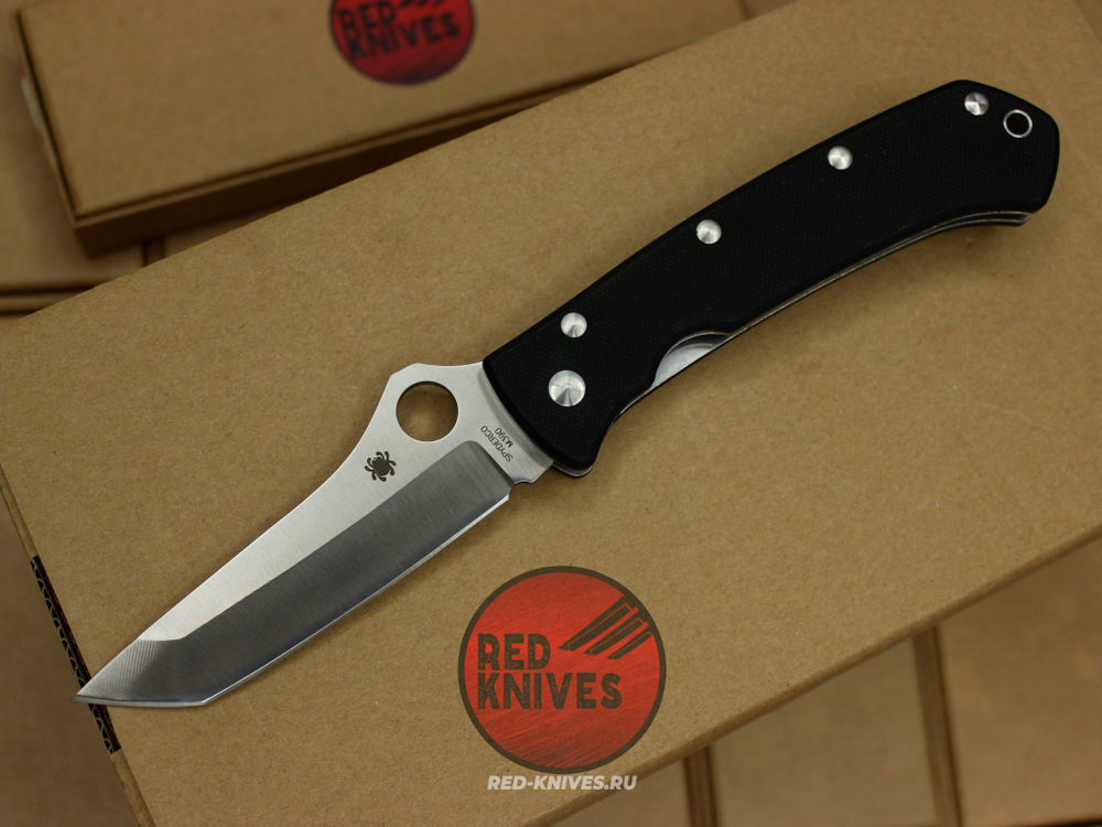 Нож Spyderco Lum Tanto - черная рукоять, клинок сатин