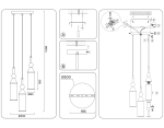 Светильник подвесной LH55272/3 BS/FR латунь/белый матовый E14 max 40W D230*1200