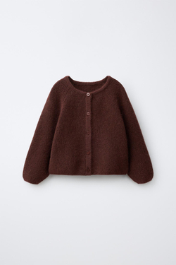 ZARA ОДНОТОННЫЙ КАРДИГАН, КОРИЧНЕВЫЙ