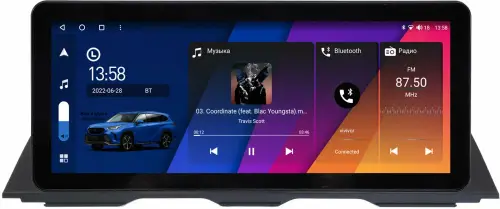 Магнитола для BMW 5-серия F10, F11 2010-2016 - Canbox H-Line 0012 монитор 12.3" QLED в стиле Audi на Android 10, Быстрая, ТОП-процессор, CarPlay, 4G SIM-слот
