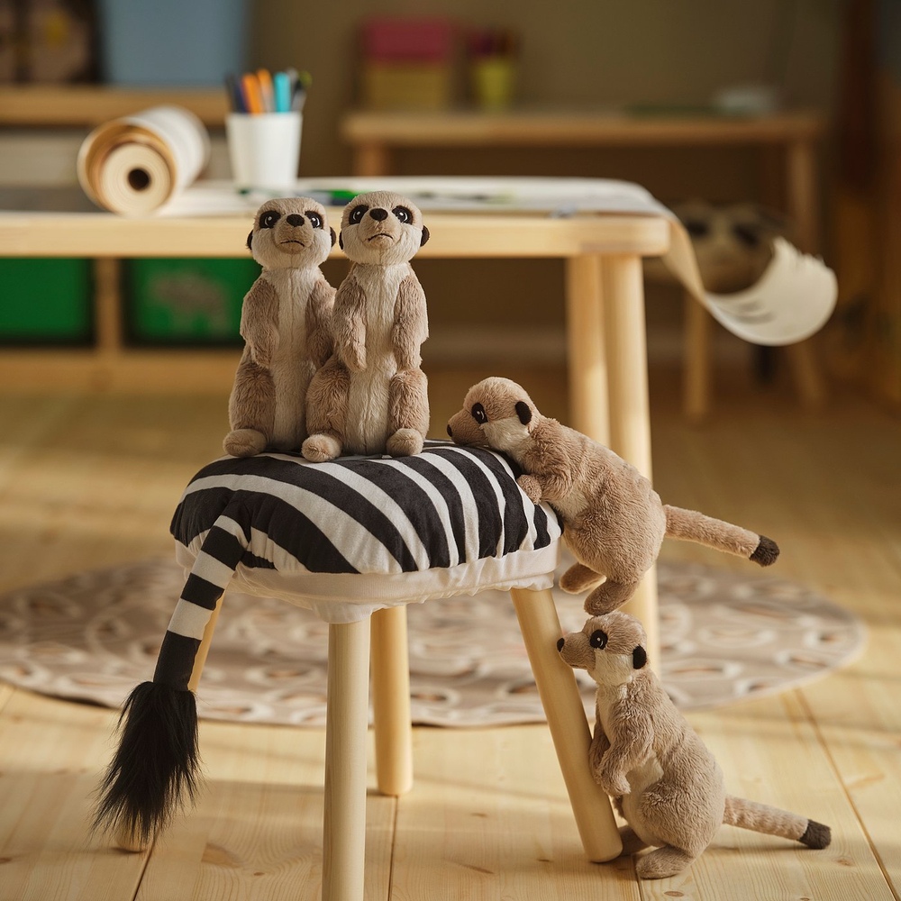 IKEA SANDLÖPARE  (ИКЕА САНДЛЁПАРЕ)  -  Чехол на табурет - черный белый/узор зебра 38 см