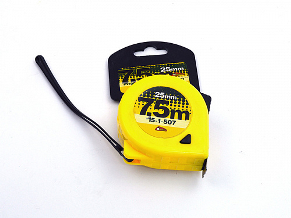 Рулетка 7,5м/25мм корпус ABS-пластик, трехслойное покрытие ленты, две кнопки фиксации "Т1" (1 шт.)