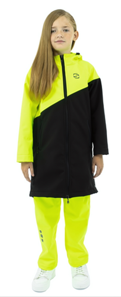 Куртка для девочек Softshell р.104 лайм/ черный ( Smail)