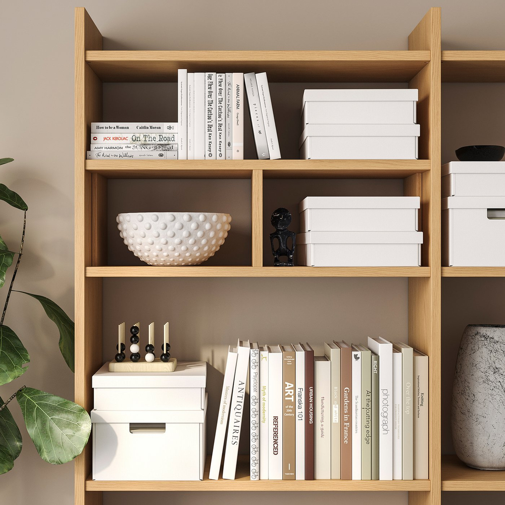 IKEA FJÄDERHARV  (ИКЕА ФЙЭДЕРХАРВ)  -  Коробка с крышкой - белый 25х35х8 см