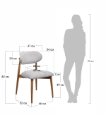 Стул Bradex Home Lucas 3 терракотовый букле с ножками цвета орех