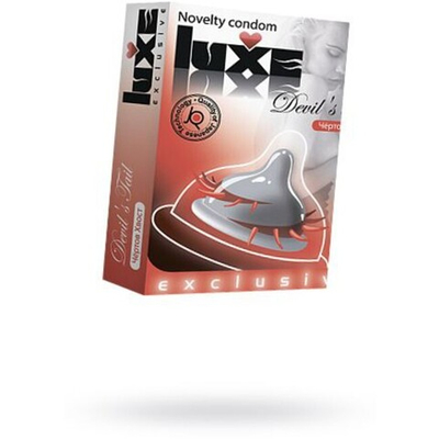 Презерватив Luxe (Чертов хвост, 1 шт) (Цвет: прозрачный с красным)
