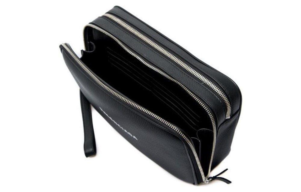 Balenciaga Leather Handbag Clutch Men"s Black