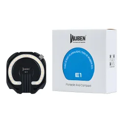 Фонарь для смартфона Wuben E1, чёрный - общий вид устройства рядом с фирменной упаковкой